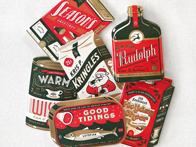 Stout Foods Co card christmas diecut foil holiday illustration letterpress packaging stout typography vintage