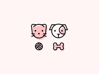 Pets icon animal cat cute design dog icon illustraiton kitten logo pet shop pets promota
