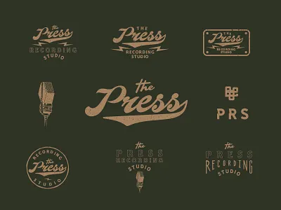 The Press Recording Studio branding design drawing graphicdesign handlettering identity illustration logo typography vector vectorart