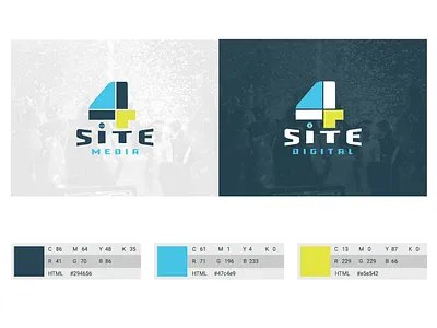 Digital Marketing Agency Brand: 4 Site Media Group Logo brand design branding card design digital marketing agency graphic design icon illustration logo marketing campaign typography vector