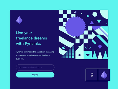 Pyrismic - Pyrismic.com - Now Live! announcement branding coming soon creative dashboard design freelance freelancer home illustration landing page launch logo minimal pattern product productivity saas startup web app