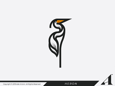 Heron animal bird crane design icon illustration logo logomark minimal minimalist stork