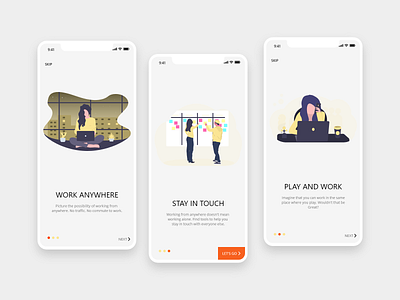 Minimalistic Onboarding app design mobile ui ux