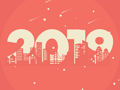 Hello 2019 2019 adobe illustrator city happy new year new year typography