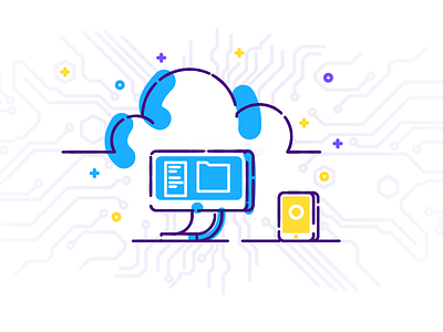 Tech Evolution Icons - Set 3/3 bright circuit board cloud cloud computing design illustrator imac iphone misregistered smartphone stroke vector