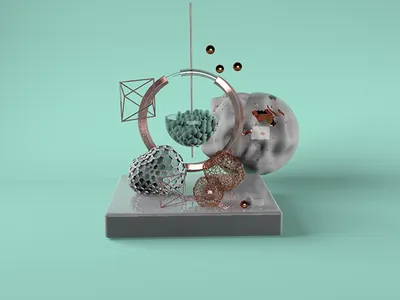 3D Still life 3d 3d artist abstract art artwork blue c4d cinema 4d coral design geometry illustration metal modeling nonsense still life