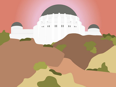 Griffith Observatory | Los Angeles california cities city drawing hand drawn illustration illustrator la la la land los angeles skyline travel vector