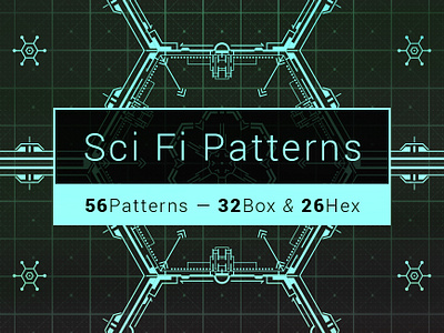 Science Fiction Patterns abstract box box grid craft creative market design fi graphic interface gui hex grid hexhex pattern hud ui illustration interface pattern sci sci fi syfy technology ui