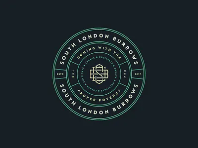 SLB logo concepts (Round 2) badge badge design branding cannabis illustration line work logo logo design monogram seal typography vintage vintage badge