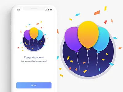 Congratulations Page illustration interface design ios ui ux