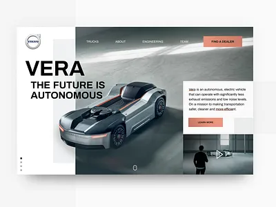 Volvo Vera Concept app concept landing landing design minimal mockup modern truck vector vehicle volvo website