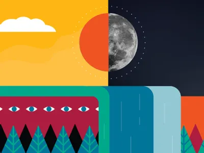 Facebook cover photo design facebook cover illustration illustrator moon vector art