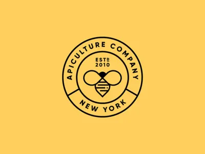 Apiculture CO. bee brand design flat honey honeycomb logo ny vector