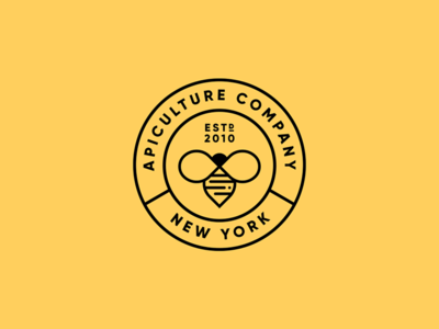 Apiculture CO. bee brand design flat honey honeycomb logo ny vector