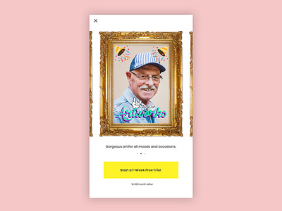 Fontsie - Landing screen app app app concept art art direction bombing crazy design emoji fine arts gallery illustration landing modern art proposal slider sliders trial typography ui vector