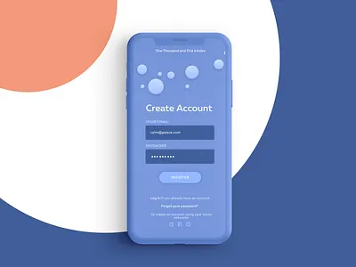 Sign in form for meditation app account app mobile app registration form sign in ui ux