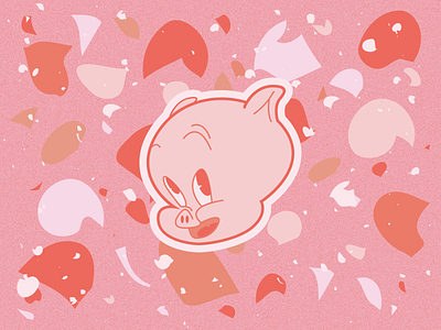 Year Of The Pig 2019 character pattern pig porky tattoo terrazzo