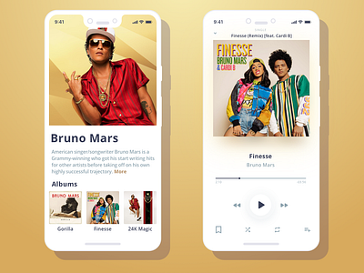 Daily UI #009 - Music Player 100 days of ui bruno mars daily ui mobile music music player sketch ui ui design user interface visual design