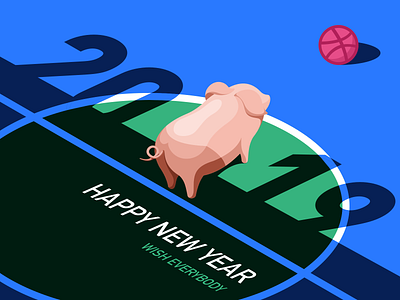 2019 2019 china color design dribbble illustration light and shadow pig