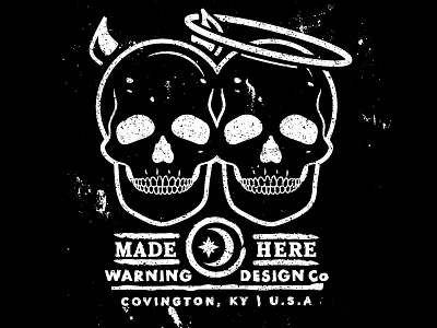 Evil Twins badge branding graphic design grit grunge identity illustration logo skull texture typography vector vintage