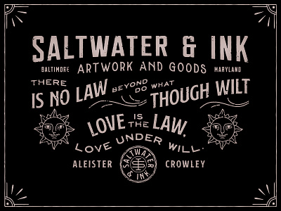 Saltwater & Ink badge branding design distressed illustration lock up logo type typography vector