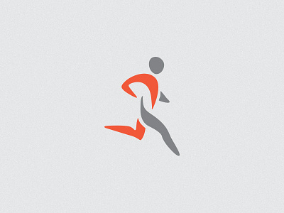 Peak Performance Icon athletic design flat icon logo marathon runner sprinter