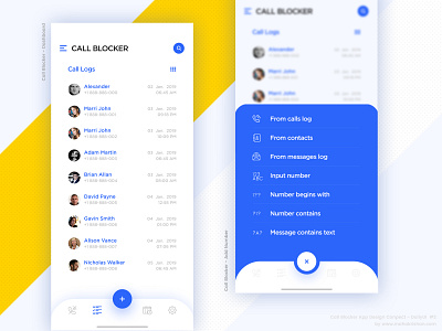 Call Blocker App Design Concept - DailyUI #2 blue design call call blacklist app call blocker app clean creative daillyui dashboard dashboard ui design flat interface minimal modern ui uidesign uiinspiration uiux userinterface ux