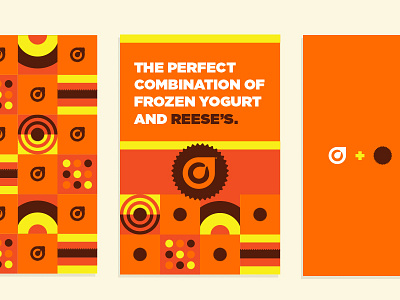 Reese's x Orange Leaf branding candy candy bar candy design chocolate clean design flat frogo froyo frozen yogert hersheys icon illustration logo minimal reeses type typography website