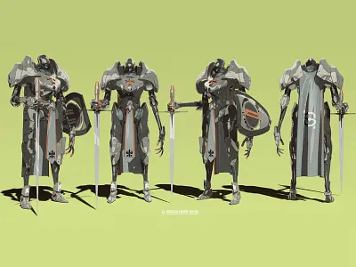 The Knight 3d concept conceptart conceptdesign cyborg hristian mech robot shyne style