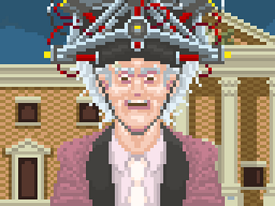 ❧ Doc Brown 1955 8bit backtothefuture pixel pixelthursday
