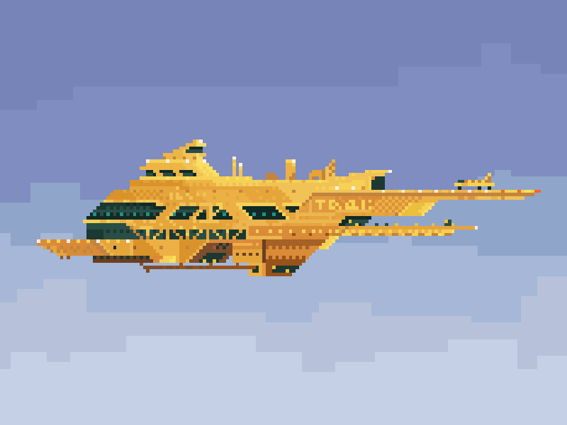 Mothership aircraft animation illustration mothership pixaki pixel art planes scifi sky spaceship