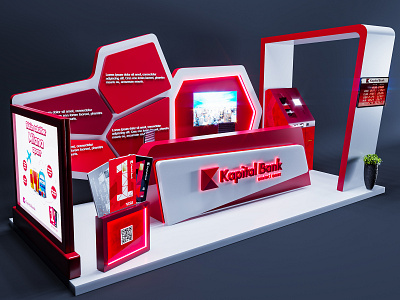 Kapital Bank OJSC Exhibition Stand 3d banking exhibition exhibition booth design logo stand