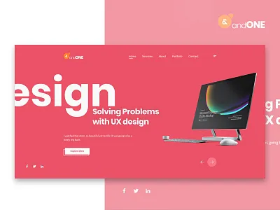 And ONE - Agency Portfolio Home Design adobe photoshop cc agency banner clean design flat minimal portfolio slider typography ui ux web website banner