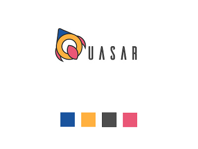 Quasar - Rocket ship logo branding children dailylogochallenge daycarecenter design flat icon logo minimal rocketship typography vector