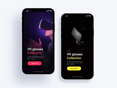 VR app vstarting page adventure app black design start page starting page typography ui ui design vr