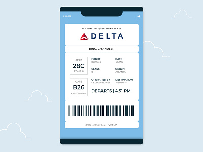 Daily UI | 024 boarding pass daily ui challenge dailyui dailyui 024 design electronic ticket flight mobile ui