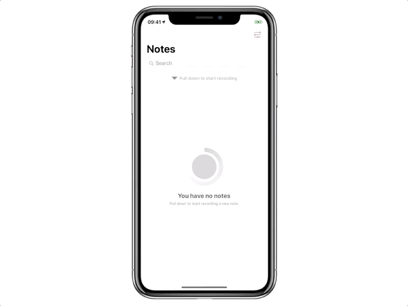 Pull To Record audio notes haptics interaction design ios transcription ui ux