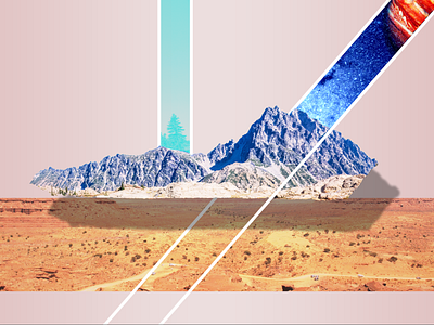 Mountain meets Space illustration mountain photoshop space weird