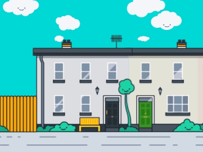 Carlingford House 1 after effect animation flat house illustration ireland motion design