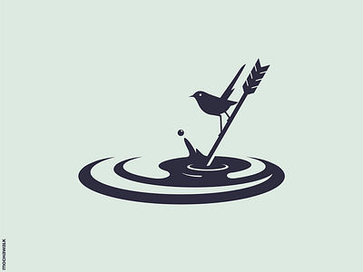 Water Ripple arrow bird design illustration ripple water