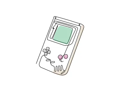 One Line Art (GAME BOY) art artists childhood creative work design family gameboy illustration nintendo one line vector