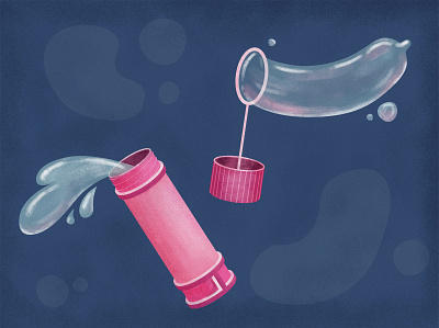 Happy bubbles 18 adult bubble blower bubbles color colors condom dribbbble dribbble illustration joke pink hair planned parenthood protected sex sex sexshop soapbox sperm sperm whale splash