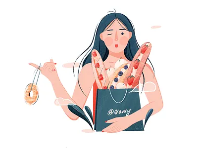 日常-去超市（Daily life - going to the supermarket） blueberries bread doughnuts girls shopping strawberries