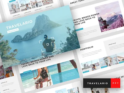 Travelario - Travel PowerPoint Template adventure agency agent business company design marketing modern powerpoint powerpoint template presentation template tour travel travel agency
