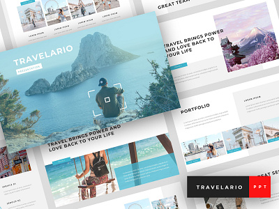 Travelario - Travel PowerPoint Template adventure agency agent business company design marketing modern powerpoint powerpoint template presentation template tour travel travel agency
