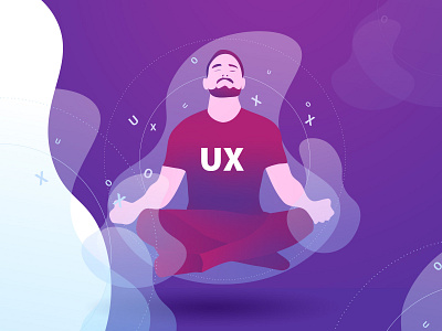 Ux abstract fly ilustrator meditation men photoshop