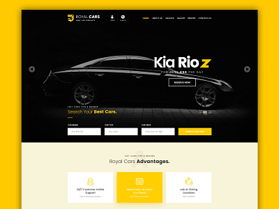 Car Website landing Page Ui branding car book website car website flat website graphic design icon latest website lending page royal car website taxi booking website taxi website website layout