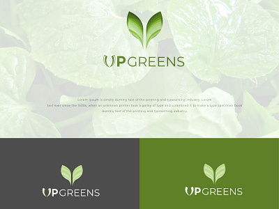 UpGreen branding logo design up green vector