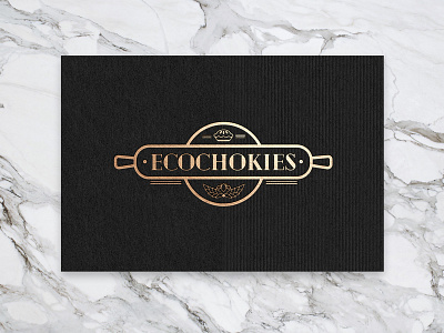 Ecochokies Bakery Logo 2d bakery logo brand branding busines card business classic design eco logo flat gold foil icon illustration logo old fashioned traditional typography vector vegan