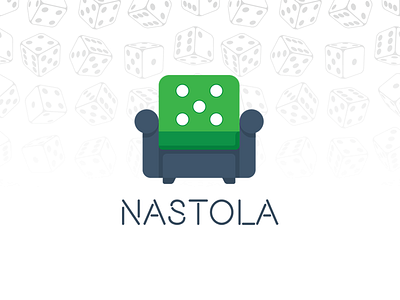 NASTOLA - Board Games Logo board games branding chair design dice green logo logo online store vector